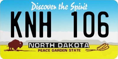 ND license plate KNH106