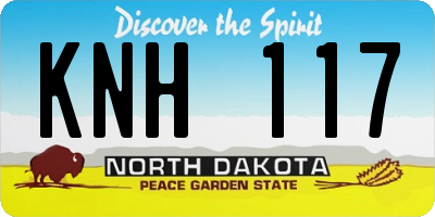 ND license plate KNH117