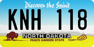 ND license plate KNH118