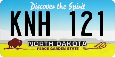 ND license plate KNH121
