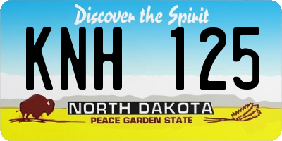 ND license plate KNH125