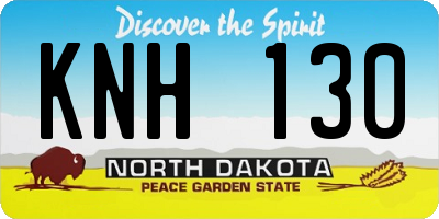 ND license plate KNH130