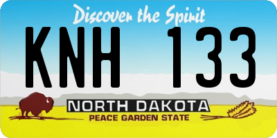 ND license plate KNH133