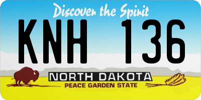ND license plate KNH136