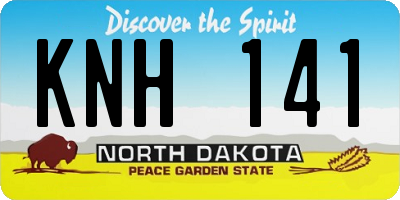 ND license plate KNH141