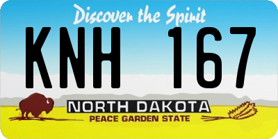 ND license plate KNH167