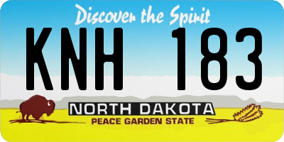 ND license plate KNH183