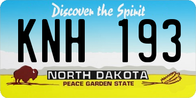 ND license plate KNH193