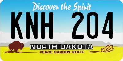 ND license plate KNH204