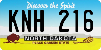 ND license plate KNH216