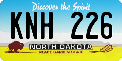 ND license plate KNH226