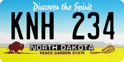 ND license plate KNH234