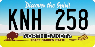 ND license plate KNH258