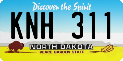 ND license plate KNH311