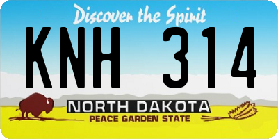 ND license plate KNH314