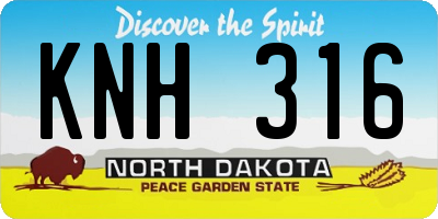 ND license plate KNH316