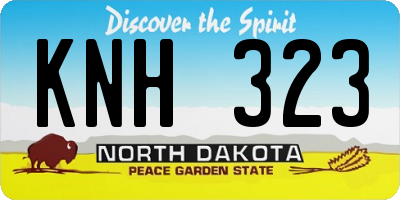 ND license plate KNH323