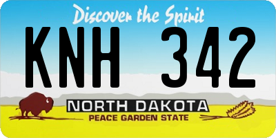 ND license plate KNH342