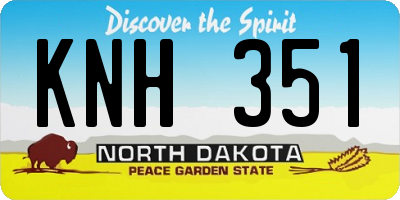 ND license plate KNH351