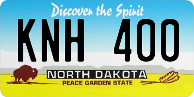 ND license plate KNH400