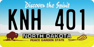ND license plate KNH401