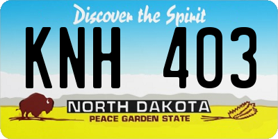 ND license plate KNH403
