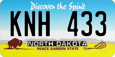 ND license plate KNH433