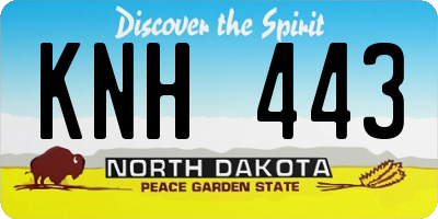 ND license plate KNH443
