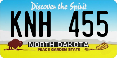ND license plate KNH455