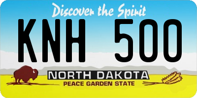 ND license plate KNH500