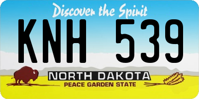ND license plate KNH539