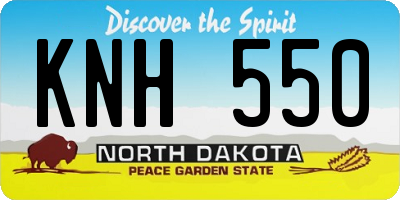 ND license plate KNH550