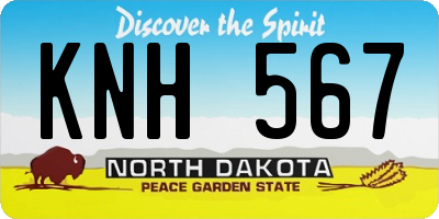 ND license plate KNH567