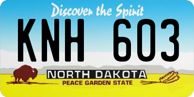 ND license plate KNH603