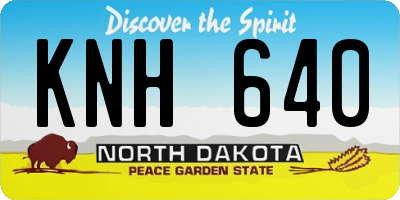 ND license plate KNH640
