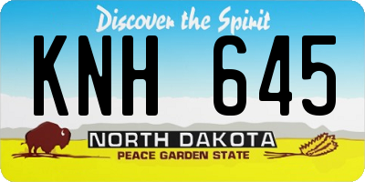ND license plate KNH645