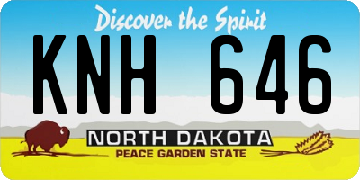 ND license plate KNH646