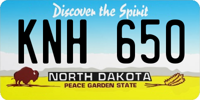 ND license plate KNH650