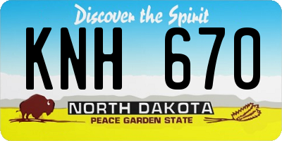 ND license plate KNH670