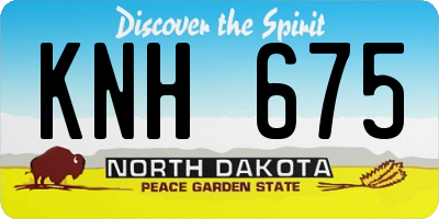 ND license plate KNH675