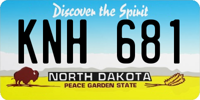 ND license plate KNH681