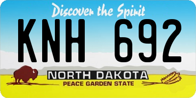 ND license plate KNH692