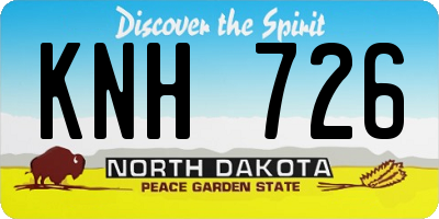 ND license plate KNH726