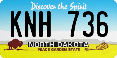 ND license plate KNH736