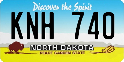 ND license plate KNH740
