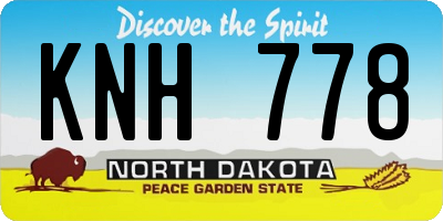 ND license plate KNH778