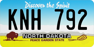 ND license plate KNH792