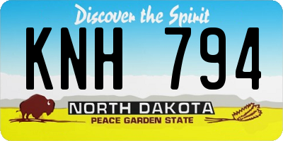 ND license plate KNH794