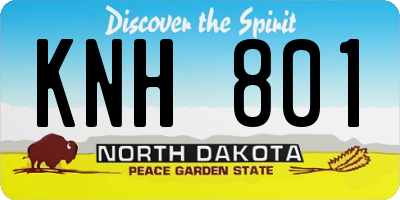 ND license plate KNH801