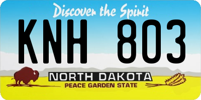 ND license plate KNH803